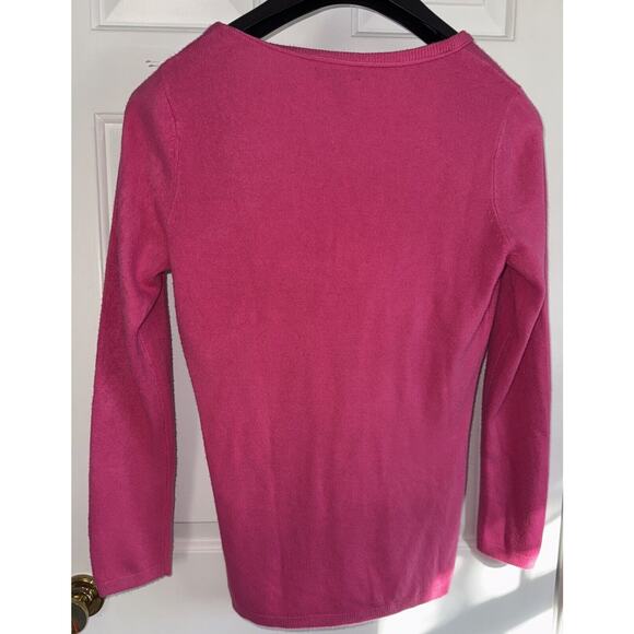 New York & Company Sweater Woman's Large Pink V Neck - Picture 4 of 6